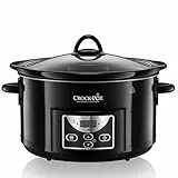 CrockPot SCCPRC507B Olla de cocción Lenta Digital para preparara Multitud de Recetas, 230 W, 4.7 litros, 4.7L Slow Cooker