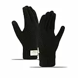 VAWSVOCS Guantes de invierno cálidos de punto guantes de pantalla táctil para hombres y mujeres, guantes con forro polar fino de un solo tamaño, guantes de invierno para conducción de trabajo,