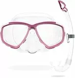 Cressi Combo Set Estrella + Mexico Conjunto Combinado de máscara de Buceo y Snorkel, Unisex Adulto, Transparente/Rosa, Talla Única