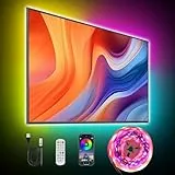 Liwqolx Tiras LED 3 m, Luces LED RGBIC con Aplicación y 2.4G RF Control Remoto, Sincronización de música, LED IC incorporado para Retroiluminación de TV de 45-65 Pulgadas