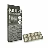 Krups Pastillas limpiadoras para máquinas de café súper automáticas, pack de 10 pastillas, eliminan grasa y residuos, protegen el circuito de agua y alargan la vida útil, XS300010