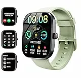 Reloj Inteligente Hombre Mujer, 1.91' Smartwatch con Llamadas Bluetooth, Pulsómetro, Monitor de Sueño, Podómetro, 110+ Modos Deportivos Smart Watch, Pulsera Actividad Impermeable IP68, Negro-Verde