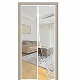 Mosquitera magnética para puerta, 140 x 210 cm, mosquitera para puerta de balcón sin necesidad de taladrar, adecuada para puertas de balcón, puertas de ventanas, puertas de terrazas, color blanco