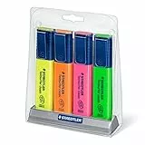 Staedtler 364-SC4. Rotuladores fluorescentes Textsurfer. 4 marcadores fluorescentes con soporte para mesa.