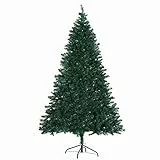 HOMCOM Árbol de Navidad 180cm Artificial Árbol de Pino Decoración Navideña con Soporte Metálico 1000 Ramas Verde PVC