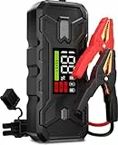 Arrancador de Baterías de Coche Portátil: 3000A Jump Starter de 12V Arranque Motores de 8.0L de Gasolina y 8.0L Diésel, PD65W Booster arrancador para Emergencias con Protección de Seguridad y Luz LED