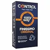 Control Preservativos Easy Way Finissimo - Caja de 10 Condones Más Fácil de Poner, Lubricados, Sexo Seguro. Disfruta de unos Preservativos con Ajuste Perfecto para una Relación Segura.