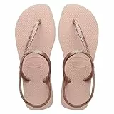 Havaianas - Flash Urban, Sandalias Cómodas, Elegantes y Versátiles, Cierre en Tobillo, Tiras Metálicas Cruzadas, Mujer, Ballet Rose Golden Blush, 41/42 EU