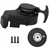 Tunejoy Arrancador de Retroceso Minimoto Arranque de Tracción Moto Aluminio Easy Pull Starter para 2 Tiempos 47cc 49cc ATV Dirt Bike Mini Moto Quad Negro