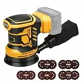 Lijadora orbital para Dewalt 18 V, 20 V batería, 125 mm, 3 velocidades, orbital Sander 7000-11000 rpm, entregado con 15 discos abrasivos, ideal para el trabajo de madera profesional