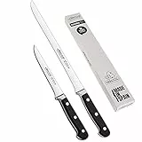 Arcos | Cuchillo Jamonero Cuchillo deshuesador | 2 Uds | Set cuchillos jamoneros 250 mm y cuchillo deshuesador (140 mm) jamonero profesional | cuchillo carnicero profesional | Eco