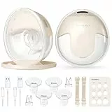 Sacaleches electricos doble,19 niveles 4 modos,320mmHg fuerte potencia de succión sacaleches manos libres,indoloro saca leche materna electrico(Beige 2 Piezas)