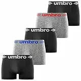 UMBRO Calzoncillos Hombre Boxer Sin Costura, Ropa Interior Hombre Anti-irritación y Transpirable (Lote de 5)