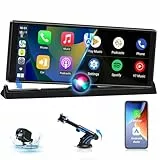 【Exclusividad】 Pantalla Carplay Android Auto Inalambrico, Pantalla Coche Táctil de 10,26 Pulgadas Carplay Coche con Cámara de Marcha Atrás, p antalla Android Auto con Navegación GPS Universal