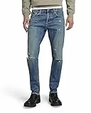 G-Star Para Hombre 3301 Slim Fit Jeans, Azul (antique faded oasis ripped 51001-D498-G128), 40W / 36L