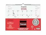 Finocam - Calendario Neutro Pared 16 Meses 2025 2026 Mes Vista Septiembre 2025 - Diciembre 2026 (16 meses) Neutro Español