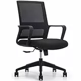 ZIK - Silla de oficina ergonómica postural, sillón de oficina con soporte lumbar, silla cómoda de escritorio con ruedas, reposabrazos, regulable en altura (45 x 51 x 94/100 h (negro)
