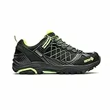 Izas - Zapatos de Senderismo Unisex - Zapatillas de Montaña Altamente Impermeables con Puntera y Talonera Reforzada - Elasticidad, Ligereza y Resistentes - Nilsen Negro y Verde - Talla 42