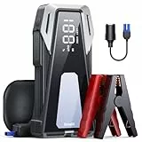 Arrancador de Coches 4000A, 12V Arrancador de Baterias de Coche(AII Gas o hasta 10L Diesel), 23800mAh Arrancador Coche Portatil con Pantalla LCD, Linterna LED, Función de Arranque Forzado