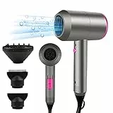 Secador de pelo iónico Phone para cabello profesional iones 2000 W AC motor profesional con 3 ajustes de calor, botón de aire frío con 1 difusor y 2 concentradores para muchos peinados