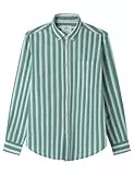 Springfield Popelin Stripes Shirt with Left Frontal Pocket Camisa, Verde, L para Hombre