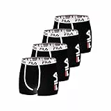 FILA Calzoncillos Hombre Boxer Algodón, Ropa Interior Hombre, Libertad de Movimiento, Cómodo (Lote de 4)