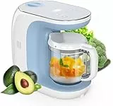 Robots de Cocina al Vapor Procesador de Alimentos para Bebés Multifunción, Cuece al Vapor, Mezcla, Descongela y Calienta, LCD Panel de Control Táctil, Apagado Automático