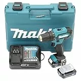 Taladro inalámbrico Makita DF333DSAE de 12 V como máximo/2,0 Ah, 2 baterías+cargador en funda de transporte, negro, azul