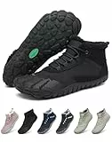 SAGUARO Botas de Nieve Hombre Mujer Zapatos Forrados Caliente Barefoot Botines Antideslizante, Negro 43