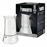 Bialetti Cafetera Venus, Mango Anti-escaldaduras, Apta para Inducción, 10 Tazas (460ml), Acero Inoxidable