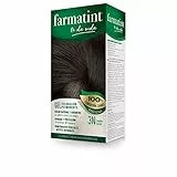 Farmatint Gel 3N Castaño Oscuro, Tinte Vegetal Permanente, Sin Amoníaco, Cobertura Completa de Canas, Cuida y Protege tu Cabello, Unidad de 135ml, El embalaje puede variar