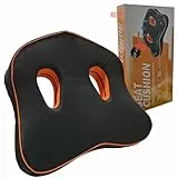 POOTACK Cojín ortopédico de espuma viscoelástica, cojín ergonómico para silla de oficina, asiento de coche, silla de ruedas, ideal para dolor de coxis, hemorroides y espalda