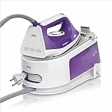 Braun Carestyle 1 IS1014VI - Centro de Planchado (6 bares de presión 120 g/min y golpe de vapor de 360 g/min, suela freeglide, EasyLock, EasyCalcClean) blanco y morado