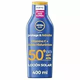 NIVEA SUN Protege & Hidrata - Leche Solar FP50+ - Protector Solar Corporal - Protección UVA/UVB - Loción Resistente al Agua - Hidratación 48h - Con Pantenol y Glicerina - Todo Tipo de Piel - 400 ml