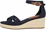 Tommy Hilfiger Alpargatas de cuña Mujer Flag Criss-Cros Mid con correa de tobillo, Azul (Space Blue), 41