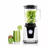Ufesa White Gold Batidora de Vaso, 1500W Potencia, Jarra de Cristal 1,5L, Regulador de Velocidad con luz LED, Pica Hielo, 6 Cuchillas Extraibles de Acero Inoxidable, 2 Velocidades + TURBO
