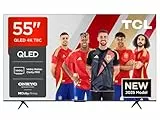 TCL 55T8C 55” QLED 4K 144Hz HDR UHD TV, Smart TV Powered by Google TV (Dolby Vision & Atmos, 144Hz Motion Clarity Pro, FreeSync, Onkyo 2.1 sound, Voice Control, compatible with Google Assistant, Cast)