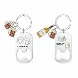 OUDQFCJ Abrebotellas Personalizado con Grabado,2 piezas Acero Inoxidable Sacacorchos Personalizado con Caja De Regalo,Llaveros Personalizados,Abrebotellas Regalos para Latas De Cerveza Cocina Bar