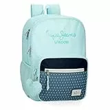 Pepe Jeans Dalma Mochila Escolar Doble Compartimento Adaptable a Carro Azul 30x40x13 cms Poliéster by Joumma Bags