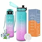 Vikaster Botella agua, Botella 500ml, sin BPA, Botella de agua repetida, para Deporte, Gimnasio, Running, Niños, Bicicleta