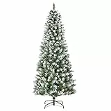 HOMCOM Árbol de Navidad 180 cm Árbol de Navidad Grande con 630 Puntas 37 Piñas Base Plegable y Soporte de Acero para Decoración de Interior Verde