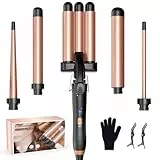 BESTOPE MIX Rizador Pelo Ondas Plancha Ondas, [5 en 1] Rizador de Pelo con Temperatura Regulable, Cerámica Ondulador de Pelo Calentamiento Rápido Pinzas Rizadoras 3 Barriles con Barras Recambiable