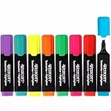 Westcott Rotuladores fluorescentes, 8 unidades, surtido | Rotuladores fluorescentes en colores vivos | Grosor del trazo: 2-5 mm | Tinta premium de Alemania | E-744252 00