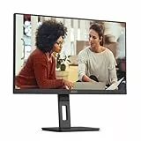 AOC 24E3QAF Monitor 24 Pulgadas FHD, 100Hz, IPS, 4 ms GtG, Adaptive Sync., Altura ajustable, Altavoces (1920x1080, 1x HDMI 1.4, 1x DP 1.2), Negro