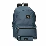 Pepe Jeans Aris Mochila para Portátil + Estuche Escolar 15,6' azul 31x44x15 cms Poliéster 30,01L