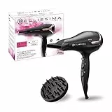 Bellissima K9 2300, Secador de pelo, seca y mantiene hidratado el cabello sin efecto rizado, 2300 W, tecnología de iones, 8 combinaciones de flujo de aire a temperatura, difusor incluido