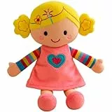 Muñeca de Trapo para Niñas | Regalo Bebe 1 año | Muñecas para niñas 2 años y más | Tacto Muy Suave 25cm | Muñeca de Peluche Adorable y Blandita (Rosa)