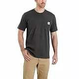 Carhartt Relaxed Fit Heavyweight Short-sleeve K87 Pocket T-shirt, Camiseta Work Utility, Hombre, Gris Carbón Jaspeado, M