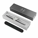 Parker IM Writing Rituals - Pluma estilográfica, acabado gris con degradado, bordes cromados, punta fina, tinta azul, caja de regalo con estuche de terciopelo
