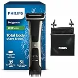 Philips Serie 7000 BG7025/15 - Afeitadora corporal con cabezal de recorte y de afeitado, 80 minutos de uso, apta para la ducha, color negro